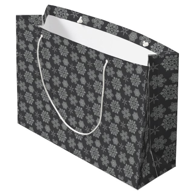 Grått Snowflake-juldesign - Bag (Baksidan Vinklad)