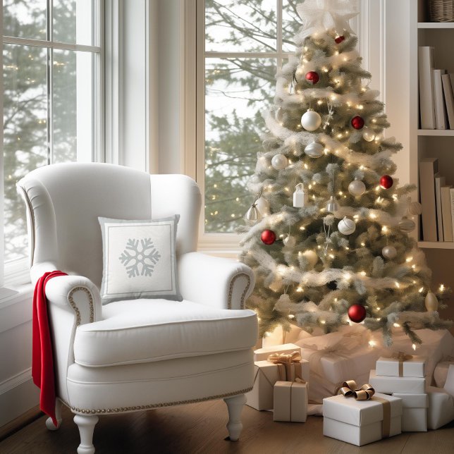 Grått Snowflake Kudde (Skapare uppladdad)