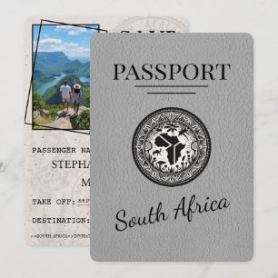 Grått South Afrika Passport Spara Datumet
