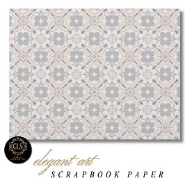 Grått spanskt kakel mönster scrapbook papper 