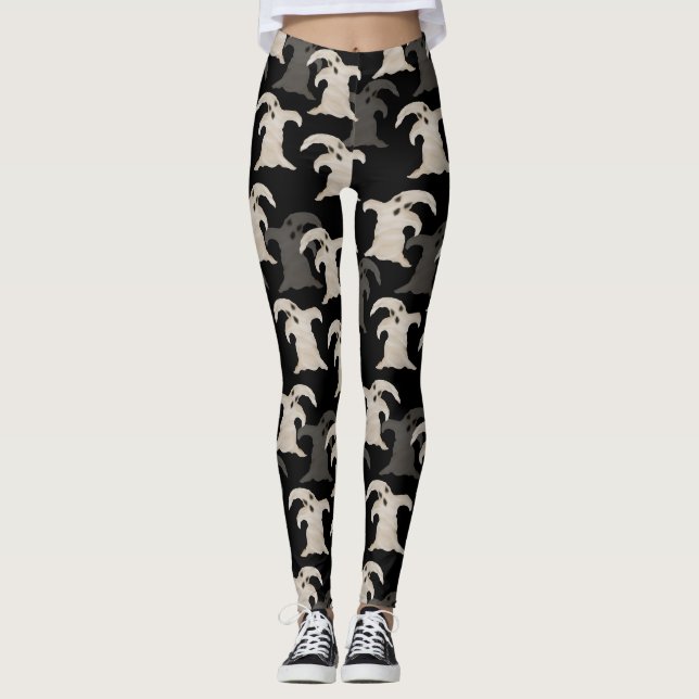 Grått Spöken | Halloween Leggings (Framsida)