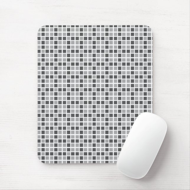 Grått Squares Mönster Musmatta (Med mus)