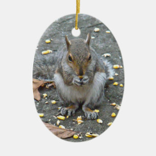Grått Squirrel-julserien Julgransprydnad Keramik