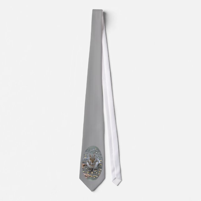 Grått Squirrel Necktie Slips (Framsida)
