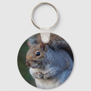 Grått Squirrel-Nyckelring Nyckelring