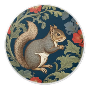 Grått Squirrel William Morris stil Höger Facing Knopp