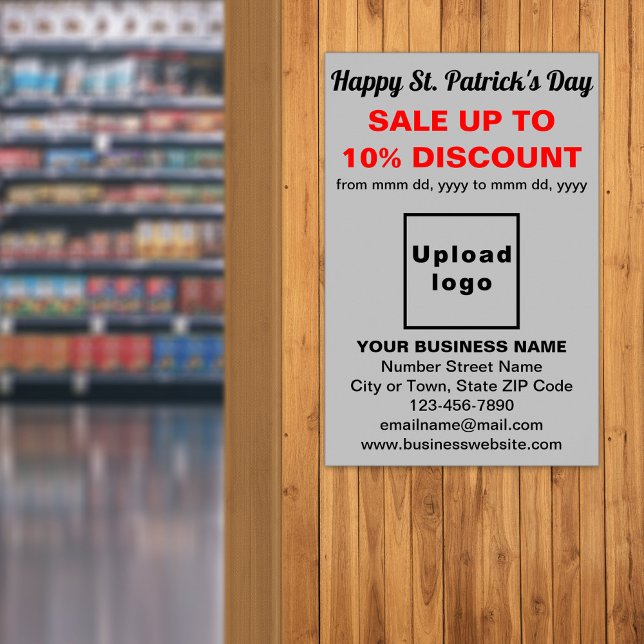 Grått St. Patrick-Day Business Sale Poster (Gray St. Patrick's Day business sale poster)