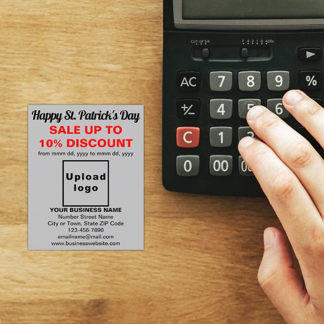 Grått St. Patrick's Day Business Sale Flyer (Gray St. Patrick's Day business sale flyer)