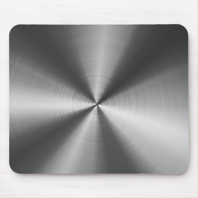 Grått Stainless Steel Se Metall Mönster Mouse Pad Musmatta (Framsidan)