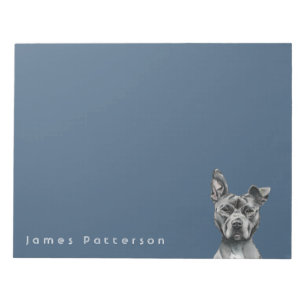 Grått Stalky Pit Bull Dog Teckning Anteckningsblock