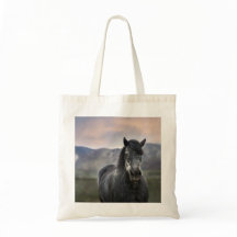 Grått Stallion Horse Reusable Tote Bag