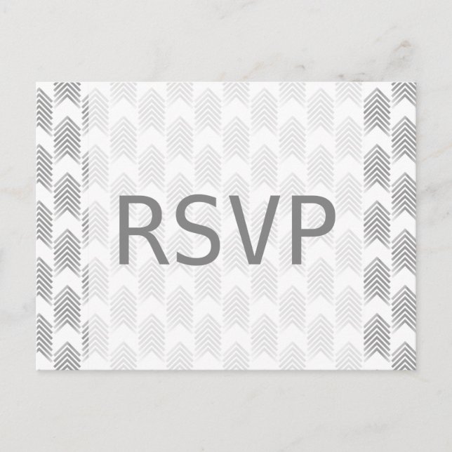 Grått stampilars svarskort inbjudan vykort (Framsida)