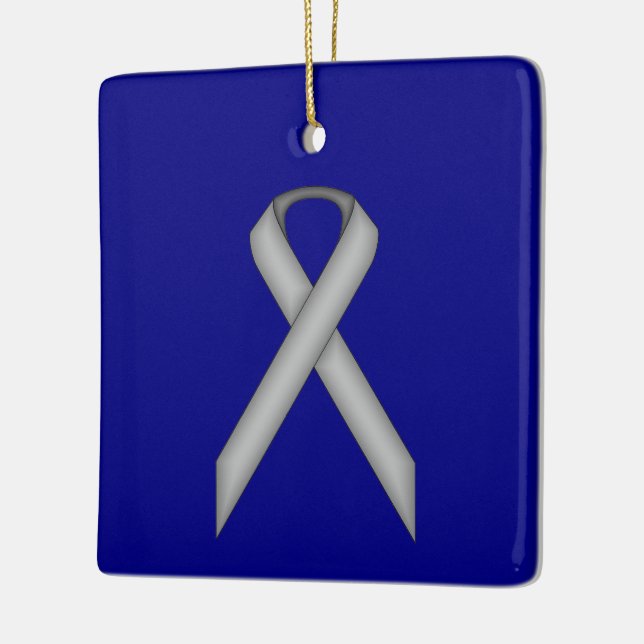 Grått Standard Ribbon av Kenneth Yoncich Julgransprydnad Keramik (Vänster)