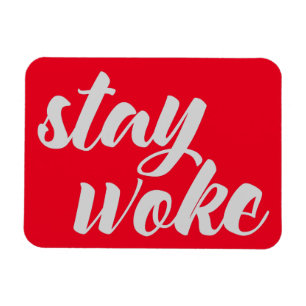 Grått Stanna Woke Magnet