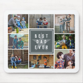 Grått Star Best Pappa någonsin Photo Collage Musmatta