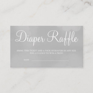 Grått Starry Himmel Diaper Raffle Card Biljett Tilläggskort