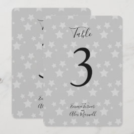 Grått Stars bakgrund | Bordsnummer-kort Inbjudningar
