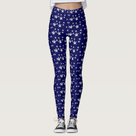 Grått Stars och marin blå modern Chic Leggings