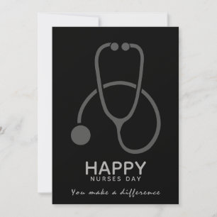 Grått Stethoscope Illustration av sjuksköterskedag Inbjudningar