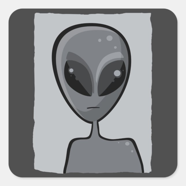 Grått Sticker Fyrkantigt Klistermärke (Framsida)