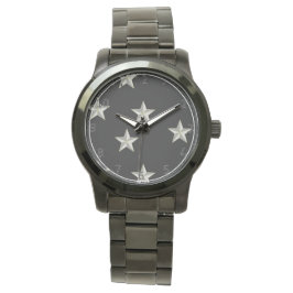 Grått stjärnor mönster på svart armbandsur