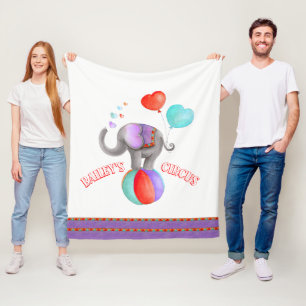 Grått stollig elefant vattenfärgscirkus namn fleecefilt