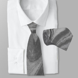 Grått Stone Abstrakt Neck Tie - skuggor Slips