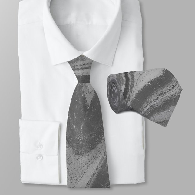 Grått Stone Abstrakt Neck Tie - skuggor Slips (Skapare uppladdad)
