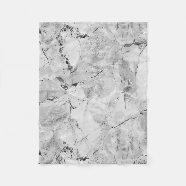 Grått ’Stone Mosaic Cascade’ Marble Struktur All-O Fleecefilt (Framsidan)