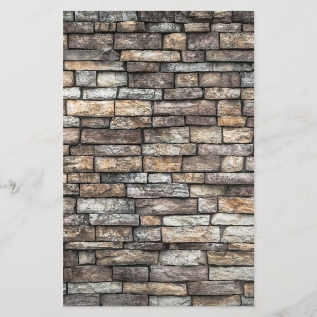 Grått Stone Wall Brevpapper (Framsida)