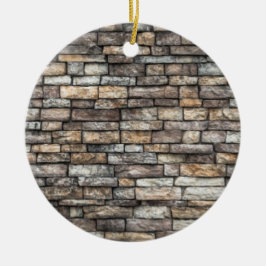 Grått Stone Wall Julgransprydnad Keramik