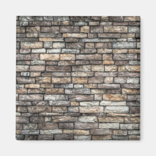 Grått Stone Wall Magnet