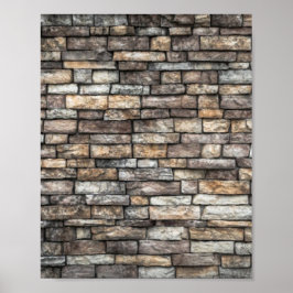 Grått Stone Wall Poster