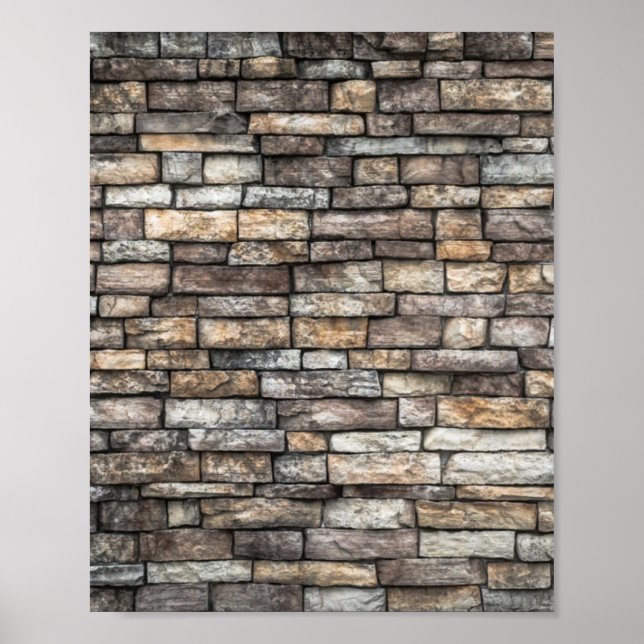 Grått Stone Wall Poster (Framsidan)