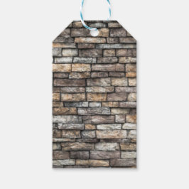 Grått Stone Wall Presentetikett