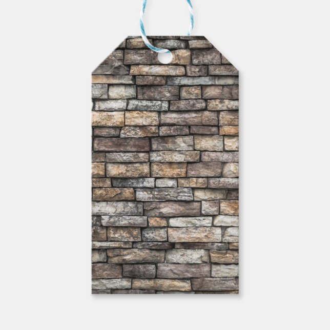 Grått Stone Wall Presentetikett (Framsidan)