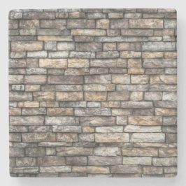 Grått Stone Wall Stenunderlägg