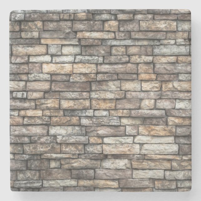 Grått Stone Wall Stenunderlägg (Framsidan)