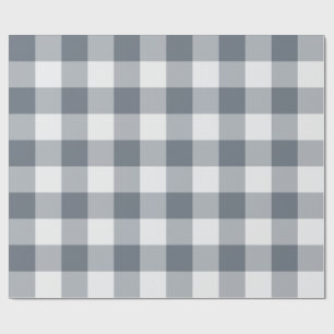 Grått Stort Gingham Rutigt Mönster Presentpapper