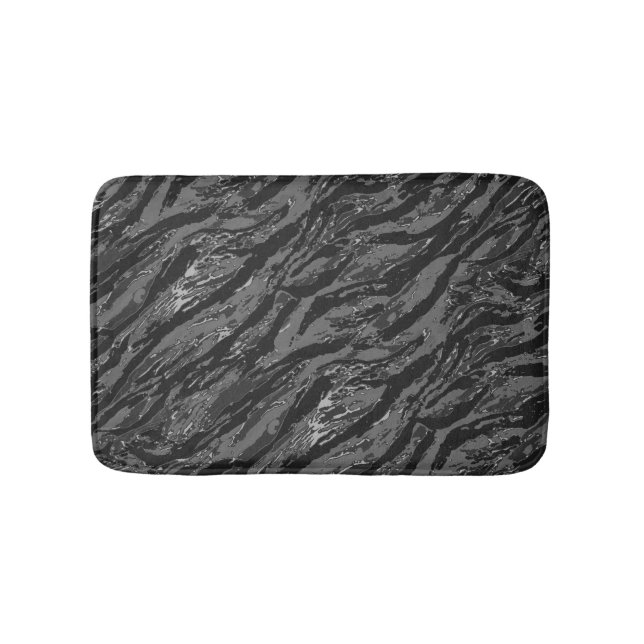 Grått Stripe Camo Badrumsmatta (Framsidan)
