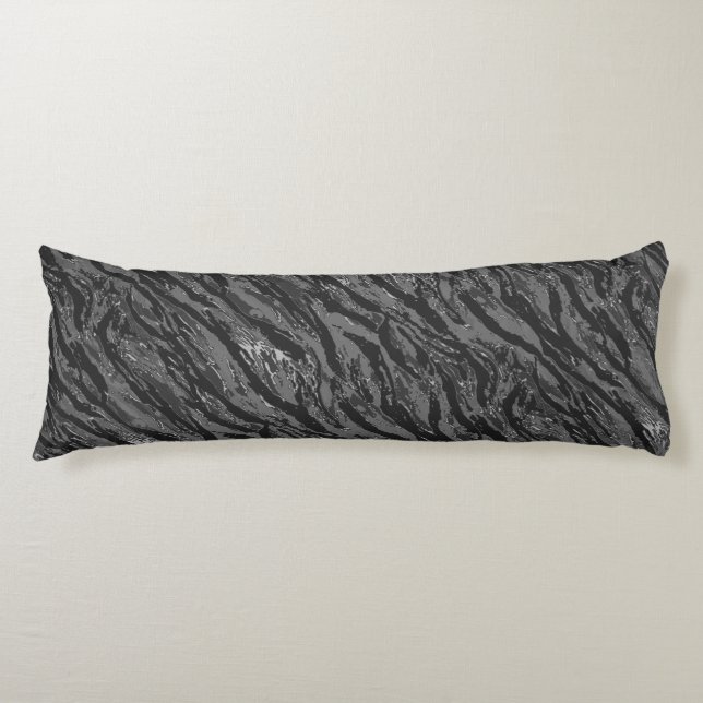 Grått Stripe Camo Kroppskudde (Framsidan)