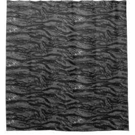 Grått Stripe Camouflage Shower Curtain