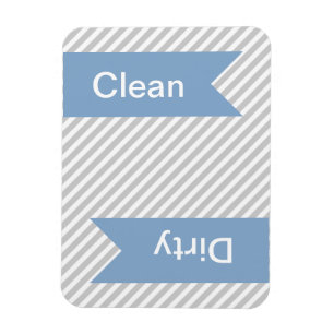 Grått Stripe Clean - Dirty Dishwasher Magnets Magnet
