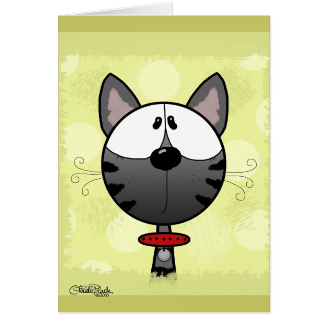 Grått Stripe Kattunge Hälsningskort (Framsidan)