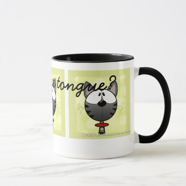Grått Stripe Kattunge Mugg (Höger)