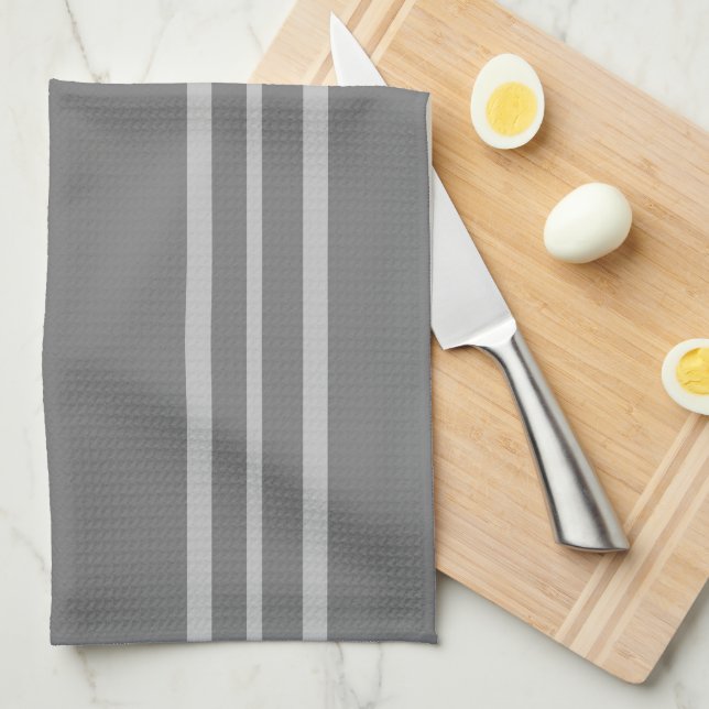Grått Stripe Kitchen Towel Kökshandduk (Vikt i Fjärdedel)