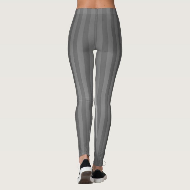 Grått strippad leggings (Baksida)