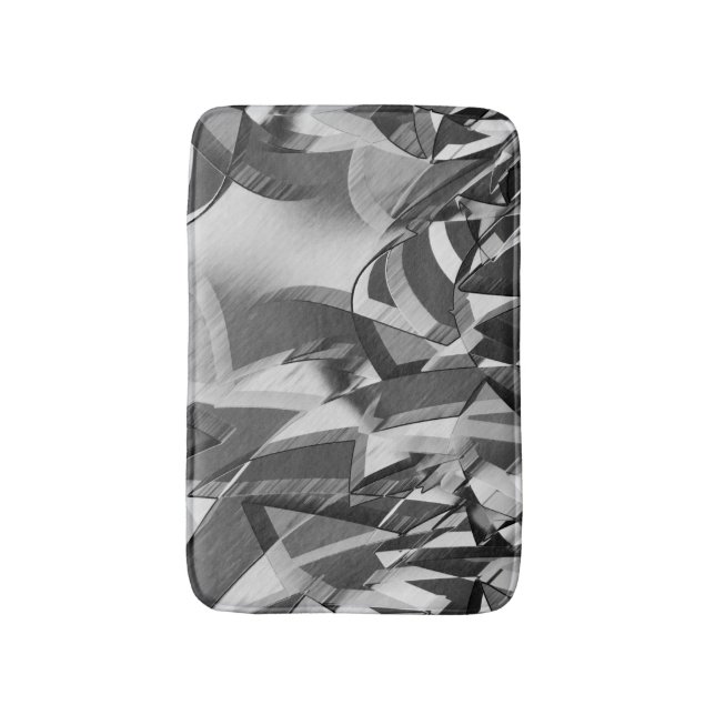 Grått-strömmar på någon svart, förbryllad bild badrumsmatta (Framsidan (Vertikal))