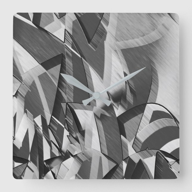 Grått-strömmar på någon svart, förbryllad bild fyrkantig klocka (Framsida)