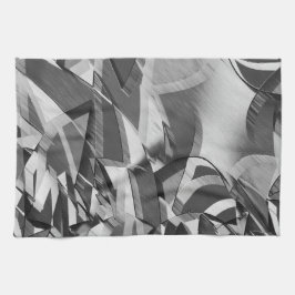 Grått-strömmar på någon svart, förbryllad bild kökshandduk